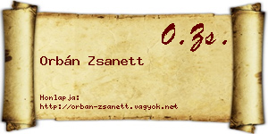 Orbán Zsanett névjegykártya